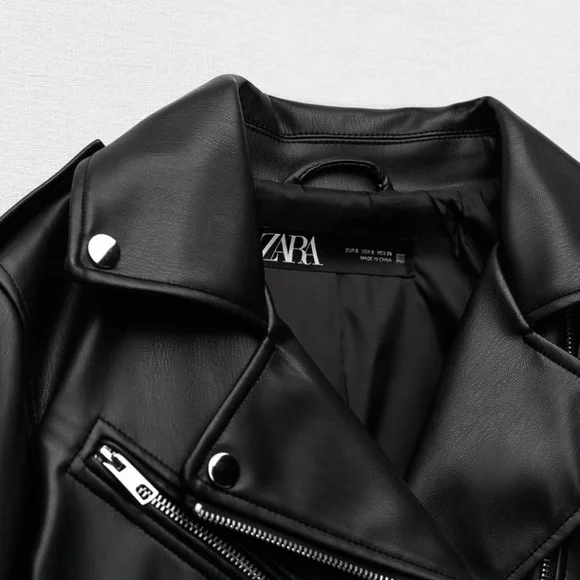 ZARA Faux leather jacket 😍 👌 ✨️ 😎New with tags 👌 😎 - Picture 4 of 9